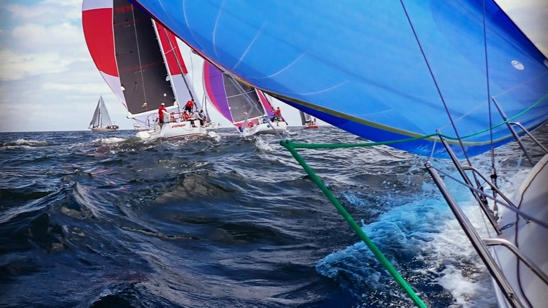 Sailboat racing off Deltaville, VA