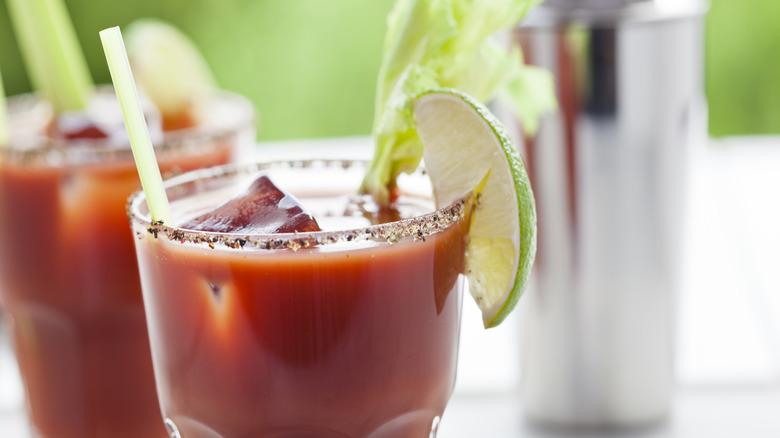 Bloody Mary drink with lime