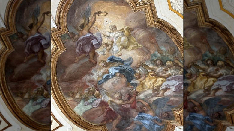 Ceiling fresco at Palazzo Conte Federico in Palermo