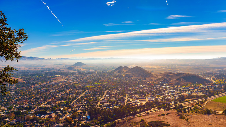 San Luis Obispo from the trail to Cerro Peak in California