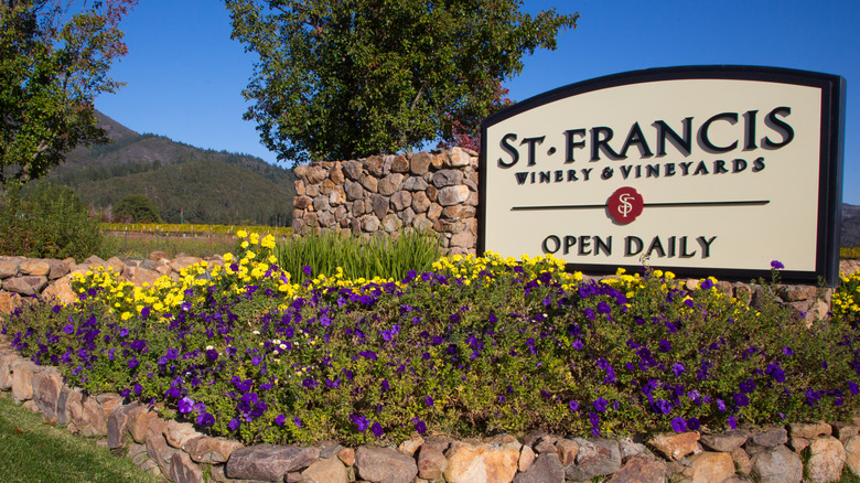Entrance to St. Francis Winery and Vineyards in California