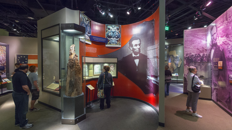Visitors at a Civil War exhibit in the National Museum of American History