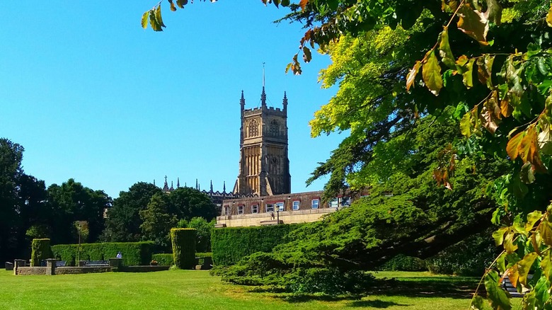 Cirencester Abbey as viewed from Abbey Grounds Park