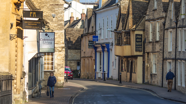 A shopping street in Cirencester