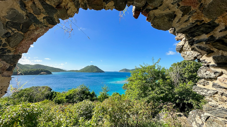 View of Waterlemon Cay from Windy Hill Ruins, St. John