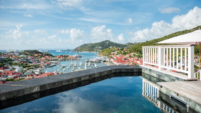 The private pool on the deck of the Pain de Sucre suite overlooking the sea at Fouquet's Saint-Barth