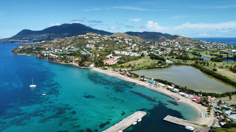 Aerial image of South Frigate Bay and The Strip on St. Kitts