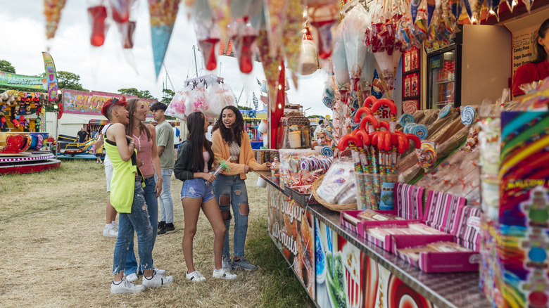 Group of teenagers at concession stand