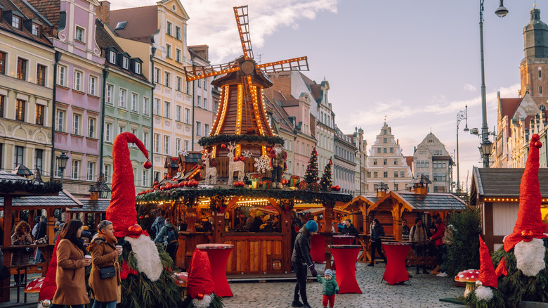 A Christmas market in Wroclaw, Poland
