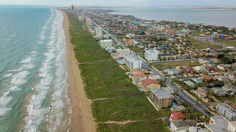 Aerial view of South Padre Island