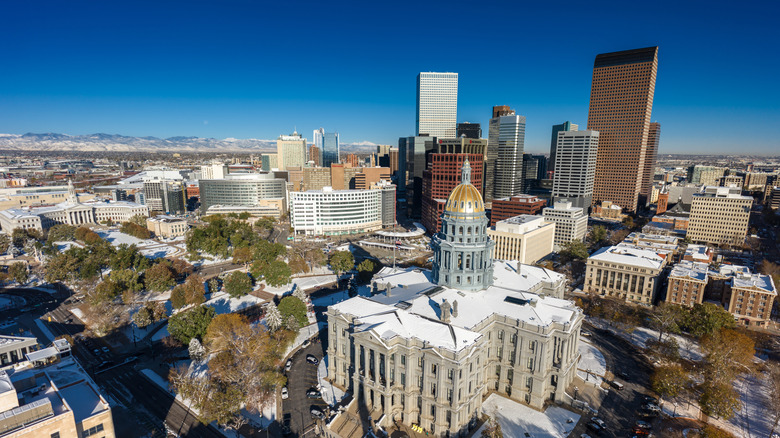 An aerial view of Denver