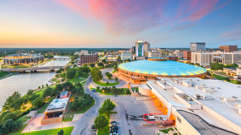 Wichita skyline at sunset