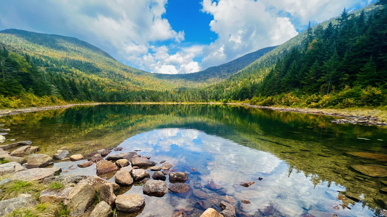 Landscape of East Pond in New Hampshire