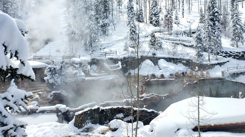 One of the hot springs in Steamboat Springs in the middle of winter