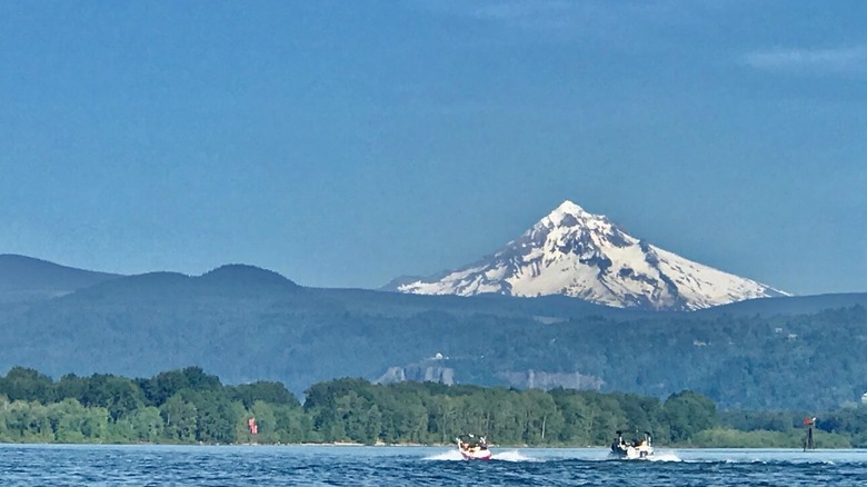 The of Mt. Hoot along the Columbia River at Government Island, near Portland, Oregon
