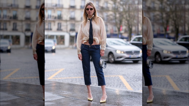 Woman in capris in Paris