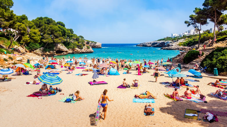 People at a crowded beach