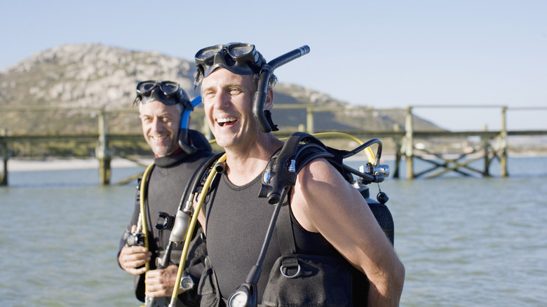 men in snorkle gear