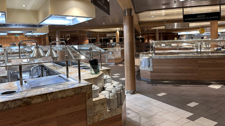 The buffet on a cruise ship