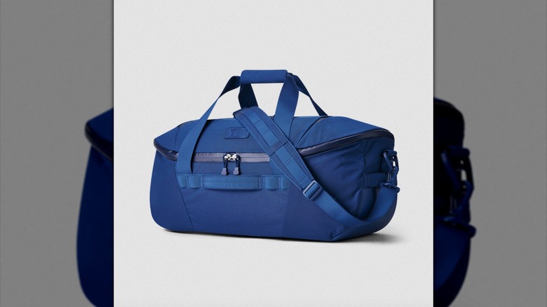 Blue Yeti duffel bag with strap and handle