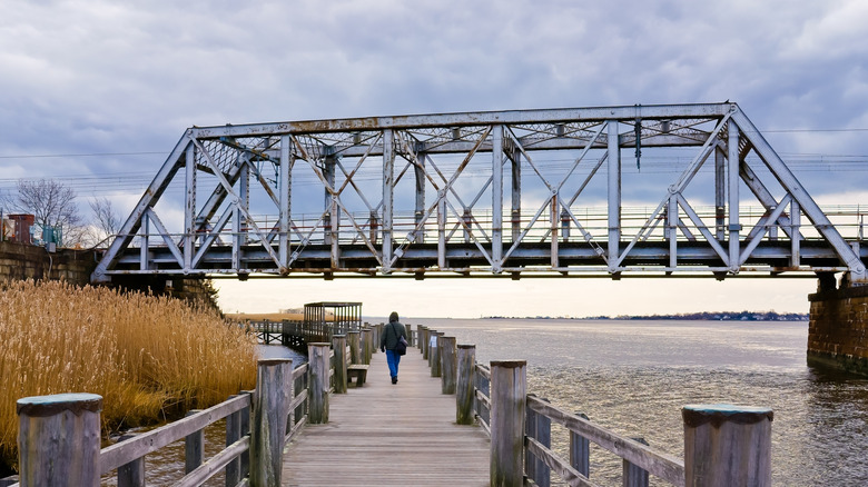 Bridge crossing river in Old Lyme, Connecticut
