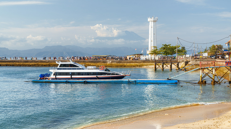 View of the ferry port in Nusa Penida, Indonesia