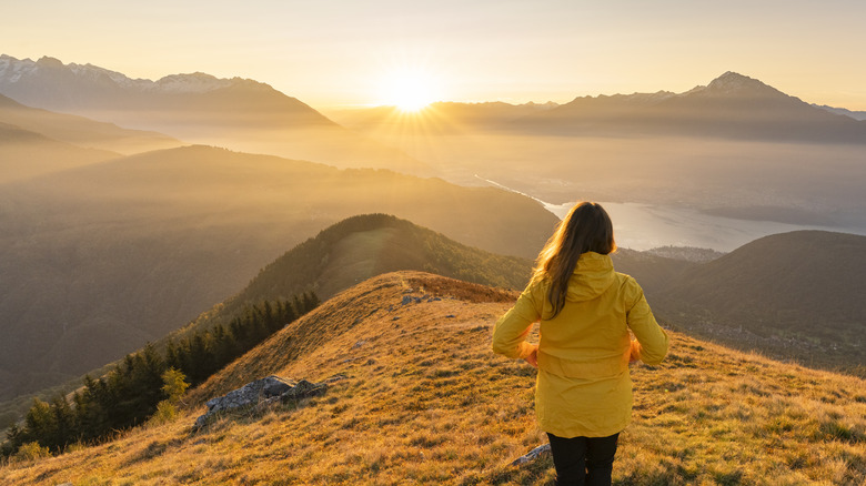 A woman enjoying nature's rhythm