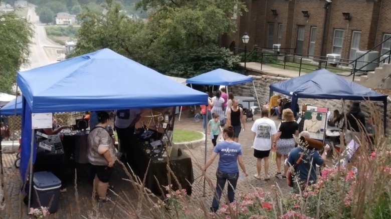 Vendors beneath tents at Burlington Art Fair