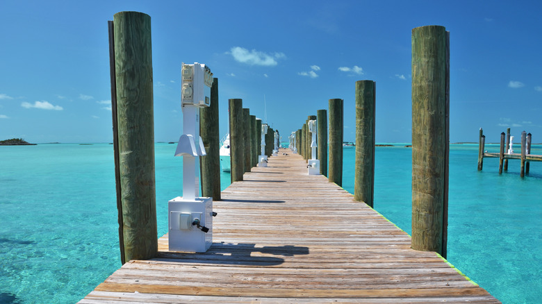 Dock going into water at Staniel Cay