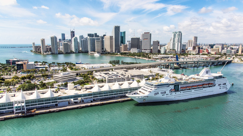 PortMiami with a cruise docked