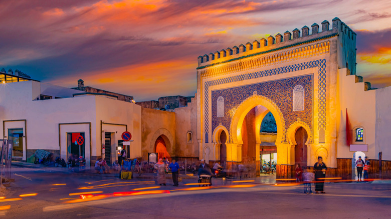 city gate of Fez, Bab Boujloud, in Morocco