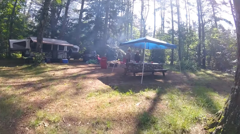 A campsite at Lake Dennison recreation area camping