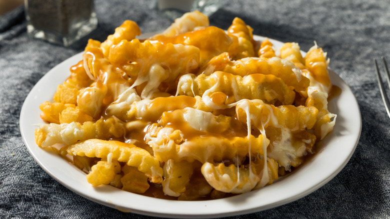 Disco fries smothered in gravy and mozzarella at a diner in New Jersey.