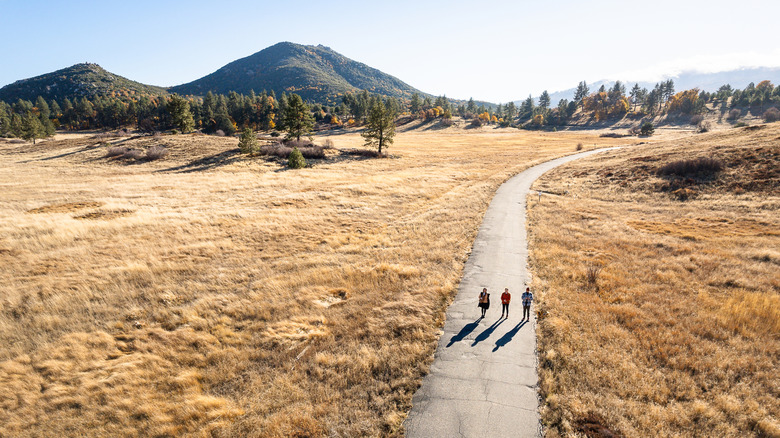 An aerial view of Julian's Stonewall Mine Trail in Cuyamaca Rancho State Park in San  Diego, California.
