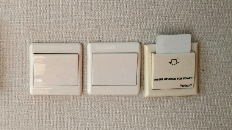 Light switches in hotel room