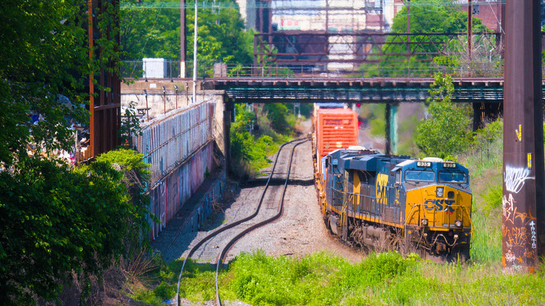 A train passes through Nicetown-Tioga