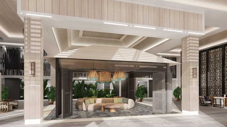 a render of the proposed lobby of Lopesan Splash Cove Resort, spa, and Casino in Punta Cana