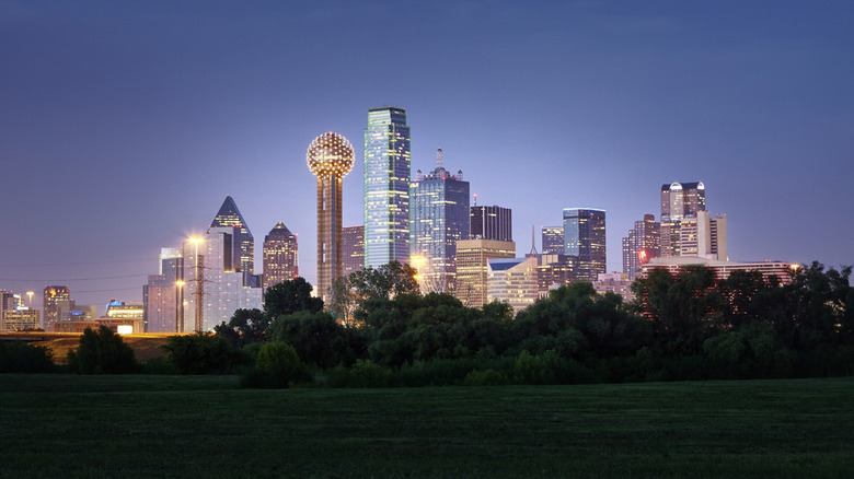 The Dallas skyline at dusk