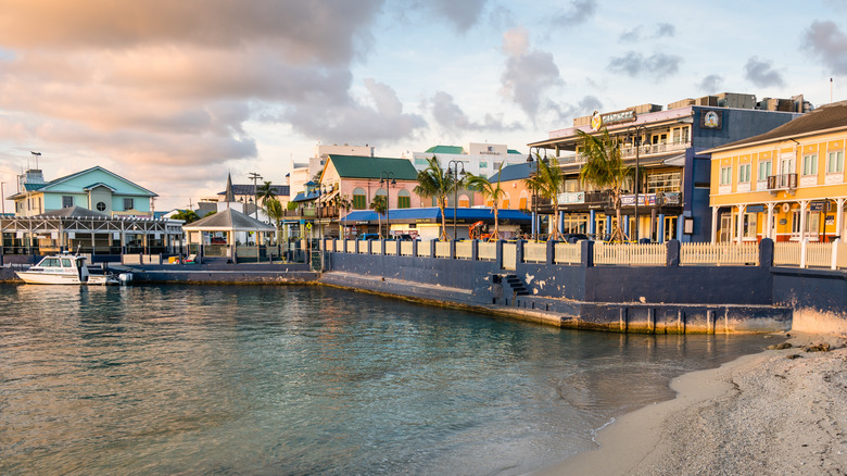 Georgetown waterfront at sunset on Grand Cayman