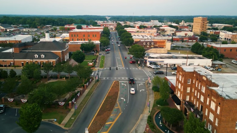 Aerial shot of downtown Georgia GA