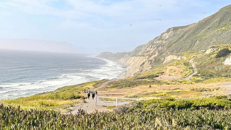 Paragliders in the distance at Mussel Rock Park