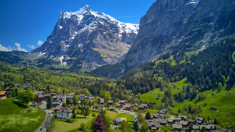 Aerial view of Grindelwald, Switzerland