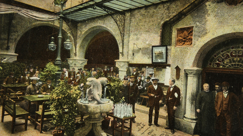 Old photo of St. Peter Stiftskeller in Salzburg, Austria