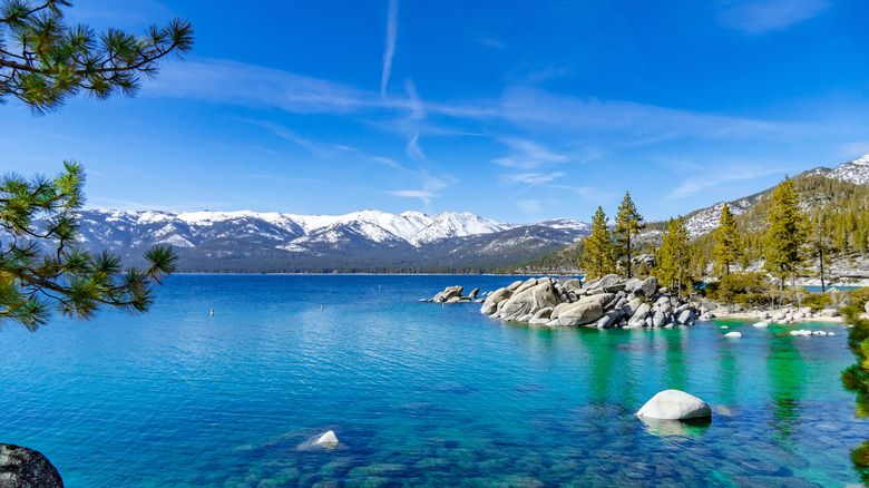The California side of Lake Tahoe
