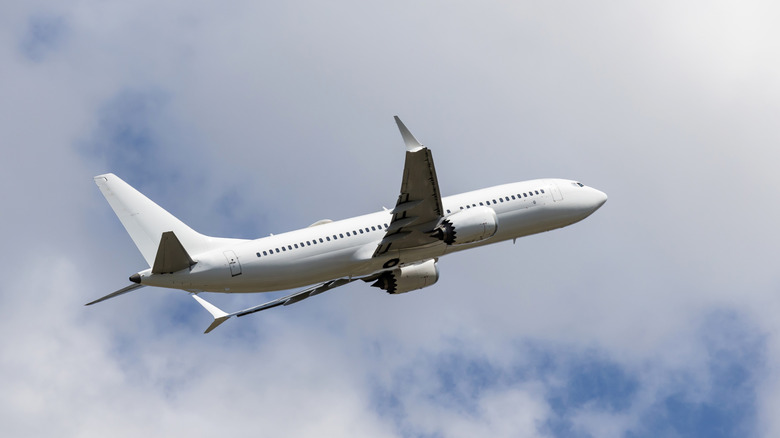 Passenger aircraft in the sky