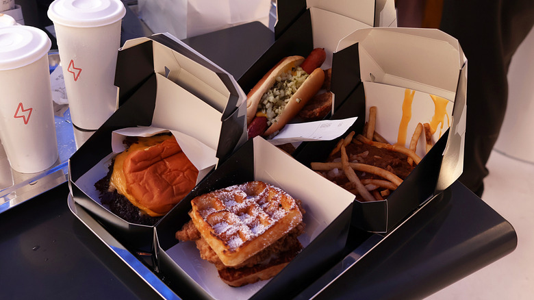 Food from the opening of the Tesla Diner.