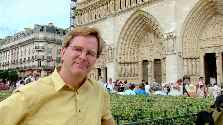 Rick Steves at Notre Dame cathedral