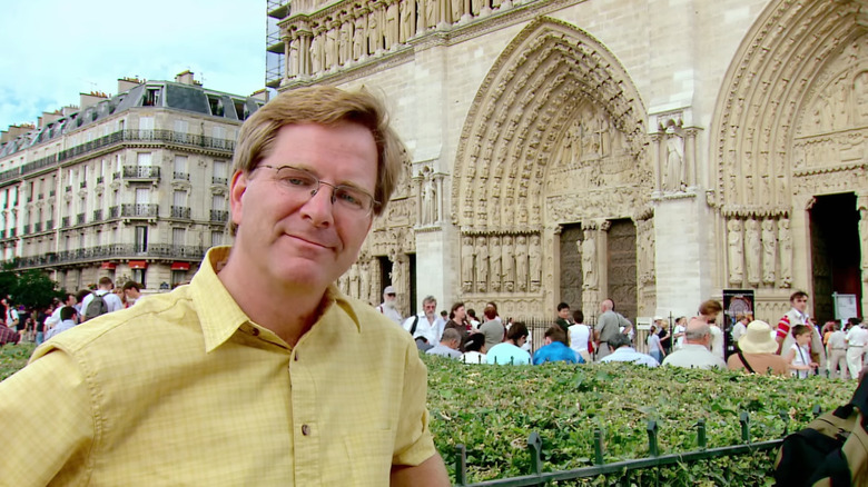 Rick Steves at Notre Dame cathedral
