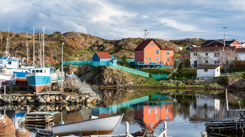 Boats and buildings in Twillingate, Newfoundland