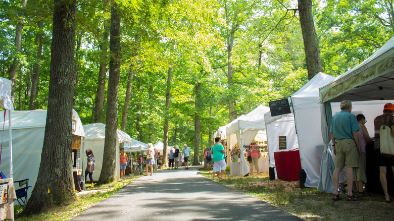 Berea outdoors art festival shops in Kentucky